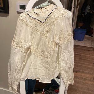 Free People white ribbon blouse. Women size S.